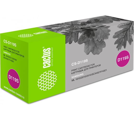 Изображение товара Лазерный картридж Cactus mlt-d119s черный, 2000 страниц, для samsung ml-1610/1615/1620/1625/201 CS-D119S 790520