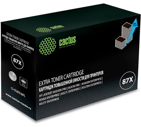 Изображение товара Лазерный картридж Cactus cf287xx черный, 24000 страниц, для hp lj m506dn/m506n/m506x CS-CF287X-MPS 1086946