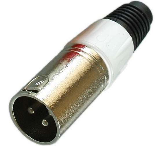 Изображение товара Разъем XLR 3P штекер Pro Legend металл цанга на кабель, белый, PL2176