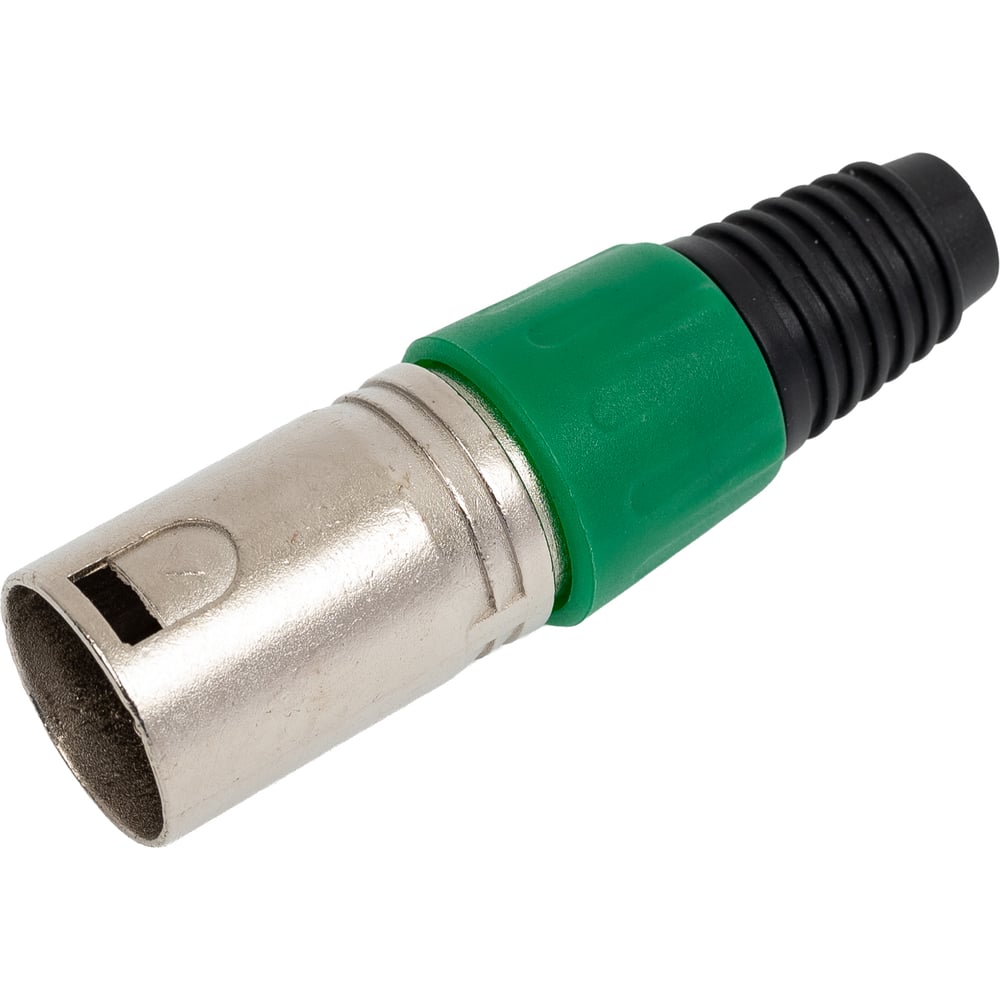 Изображение товара Разъем XLR 3P штекер Pro Legend металл цанга зеленый PL2174