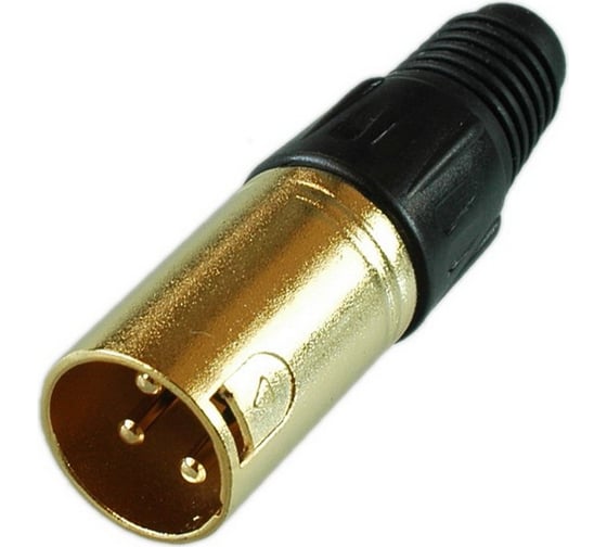 Изображение товара Разъем XLR 3P штекер Pro Legend металл цанга на кабель, черный, Gold, PL2178