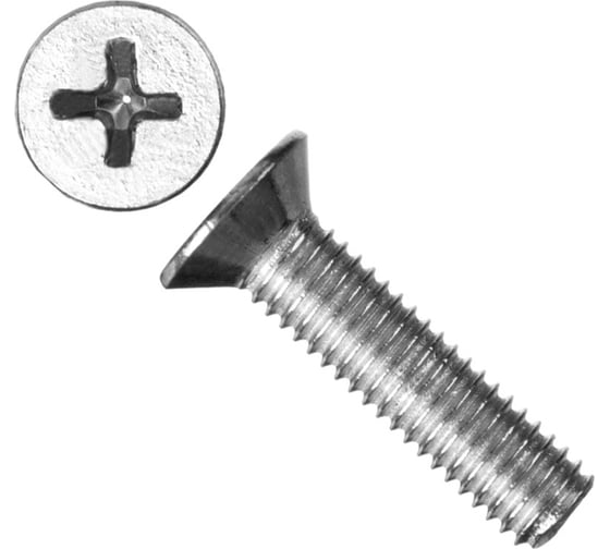 Изображение товара Винт с метрической резьбой крепежная техника потайной, din 965, 5x20, 10 шт. 38446
