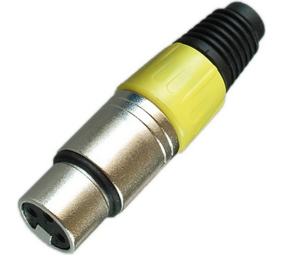 Изображение товара Разъем XLR 3P гнездо Pro Legend металл цанга на кабель, желтый, PL2184