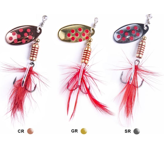 Изображение товара Вращающиеся блесны Lucky John SPIN X ROUND 02 05.0г, CR/GR/SR, 3шт LJSR02-001SET