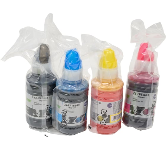 Изображение товара Чернила Cactus t664 многоцветный набор 4x100мл для epson l100/l110/l120/l132/l200/l210/ CS-EPT6641-4 1469397