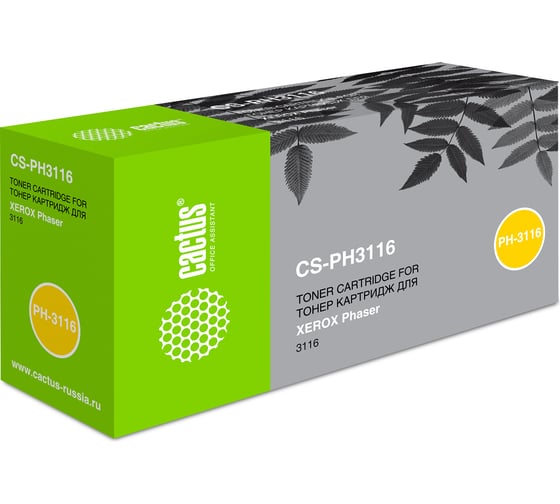 Изображение товара Лазерный картридж Cactus 109r00748 черный, 3000 страниц, для xerox phaser 3116 CS-PH3116 340885