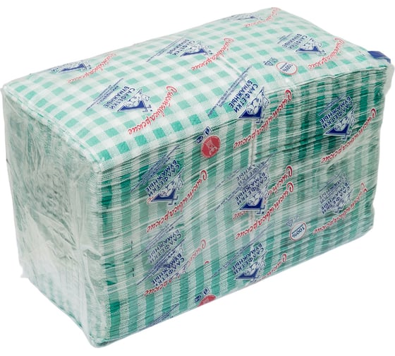 Изображение товара Сыктывкарские салфетки 24x24 см, 1 слой, с рисунком шотландка, зеленая, 400 шт 1Н400 1Н400Р-ШЗ 1001381779