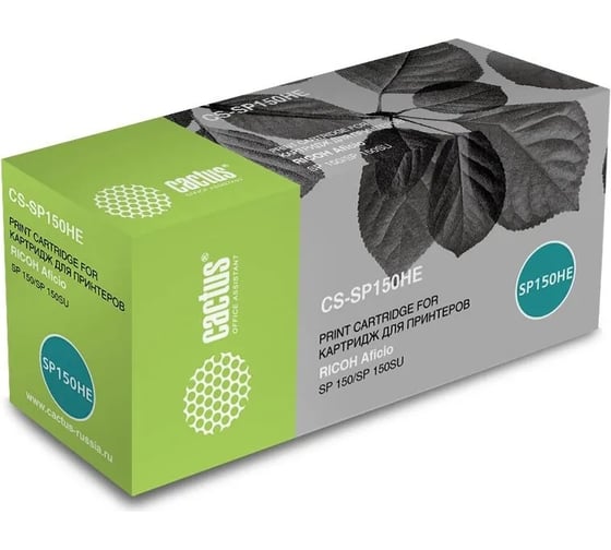 Изображение товара Лазерный картридж Cactus 408010 черный, 1500 страниц, для ricoh aficio sp 150/sp 150su CS-SP150HE 489827
