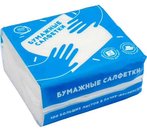 Изображение товара Салфетки Сыктывкарские Non-stop 1 слой, 100 шт., белые СДУ1.1М