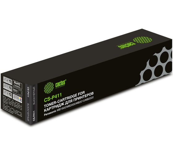 Изображение товара Лазерный картридж Cactus kx-fat411a7 черный, 2000 страниц, для panasonic mb1900/mb2000/mb2010/mb CS-P411 748652