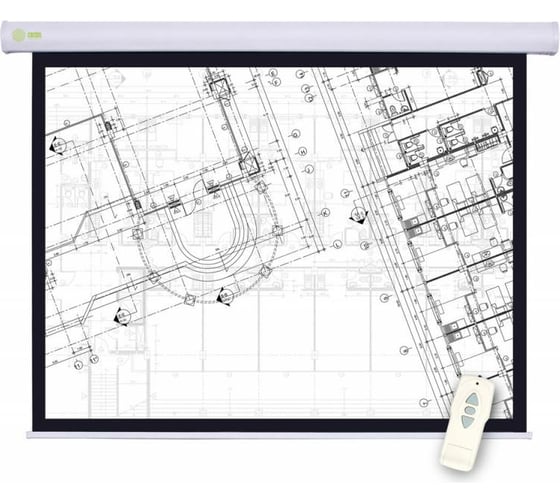 Изображение товара Настенно-потолочный рулонный экран Cactus Motoscreen 1:1, 180x180 см, моторизованный привод CS-PSM-180X180 359060