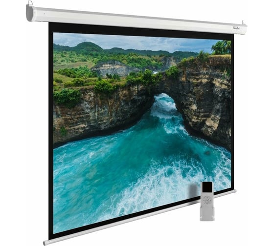 Изображение товара Настенно-потолочный рулонный экран Cactus MotoExpert 4:3, 150x200 см, белый, моторизованный привод CS-PSME-200X150-WT 407875