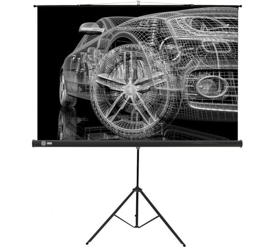 Изображение товара Напольный рулонный экран Cactus Triscreen 16:9, 124.5x221 см, черный CS-PST-124X221 359027