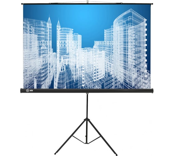 Изображение товара Напольный рулонный экран Cactus Triscreen 16:9, 104.4x186 см, черный CS-PST-104X186 359026