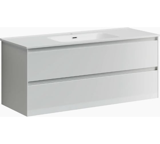 Изображение товара Подвесная тумба Sancos Cento 1190x450x500, c двумя ящиками оснащенными доводчиками, белый глянец, арт. CN120-1W