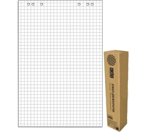 Изображение товара Блок бумаги для флипчартов CS-PFC20S-5 Cactus 67.5x98 см, клетка, 20 л, упаковка 5 шт. 1181546