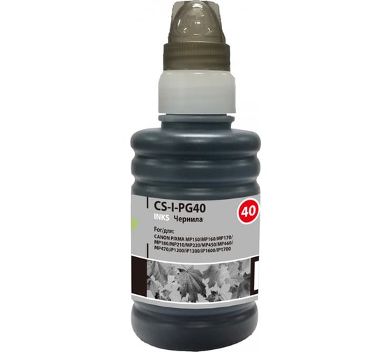 Изображение товара Чернила Cactus для Canon pixma mp150/mp160/mp170/mp180/mp210/mp220 черный, 100 мл CS-I-PG40 845638