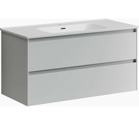 Изображение товара Подвесная тумба Sancos Cento 990x450x500, c двумя ящиками оснащенными доводчиками, белый глянец, арт. CN100W