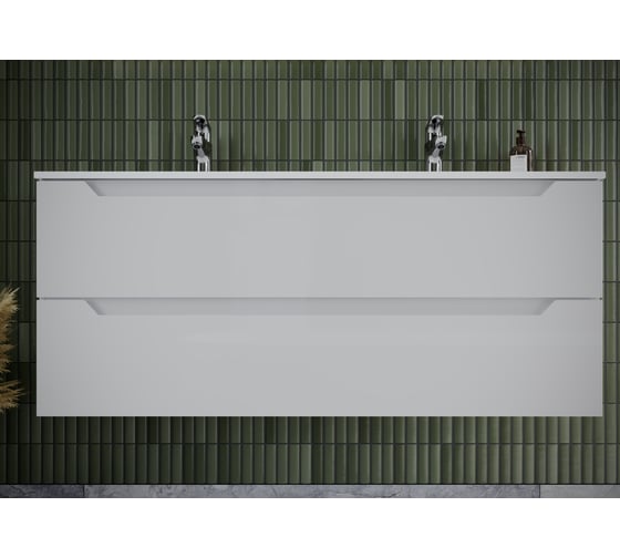 Изображение товара Подвесная тумба Sancos Norma 2.0 1190x450x500, c двумя ящиками оснащенными доводчиками, белый глянец, арт. NR2.0120-1W