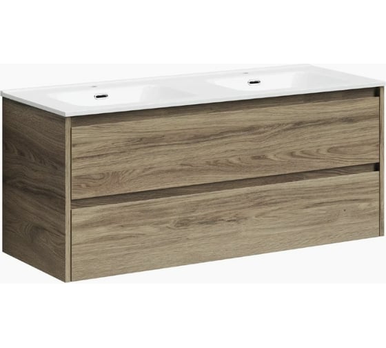 Изображение товара Подвесная тумба Sancos Libra 1190x450x500, c двумя ящиками оснащенными доводчиками, дуб чарльстон, арт. LB120-2ECH