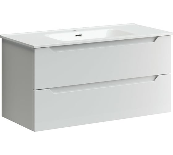 Изображение товара Подвесная тумба Sancos Norma 2.0 990x450x500, c двумя ящиками оснащенными доводчиками, белый глянец, арт. NR2.100W