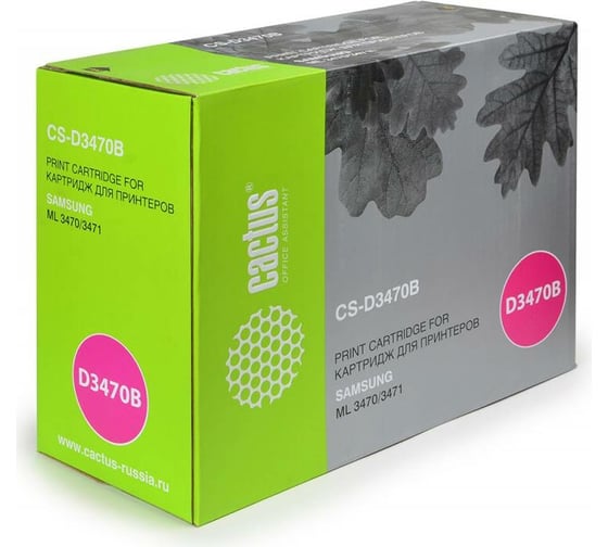 Изображение товара Лазерный картридж Cactus ml-d3470b черный, 10000 страниц, для samsung ml-3470/3471 CS-D3470B 807425