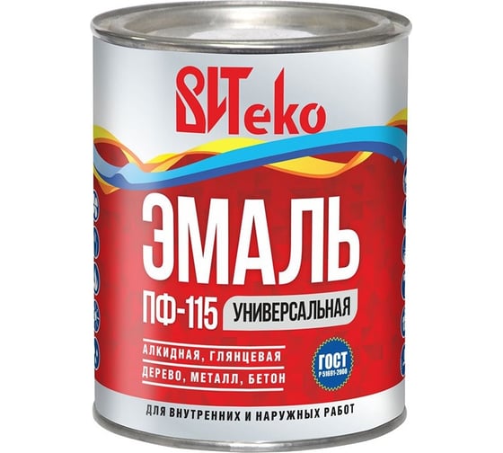 Изображение товара Эмаль Царицынские краски Витеко ПФ-115, черная, 0.8 кг 16093
