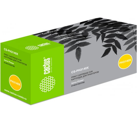 Изображение товара Лазерный картридж Cactus 108r00909 черный, 2500 страниц, для xerox phaser 3140/3155/3160 CS-PH3140X 690201