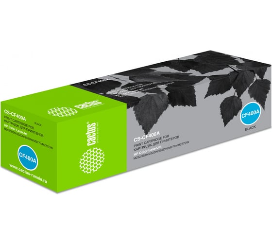 Изображение товара Лазерный картридж Cactus cf400a черный, 1500 страниц, для hp clj m252/252n/252dn/252dw/m277n/m CS-CF400A 324684