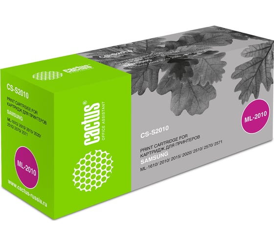 Изображение товара Лазерный картридж Cactus ml-2010d3 черный, 3000 страниц, для samsung ml-1610/2010/2015/2020/251 CS-S2010 690230