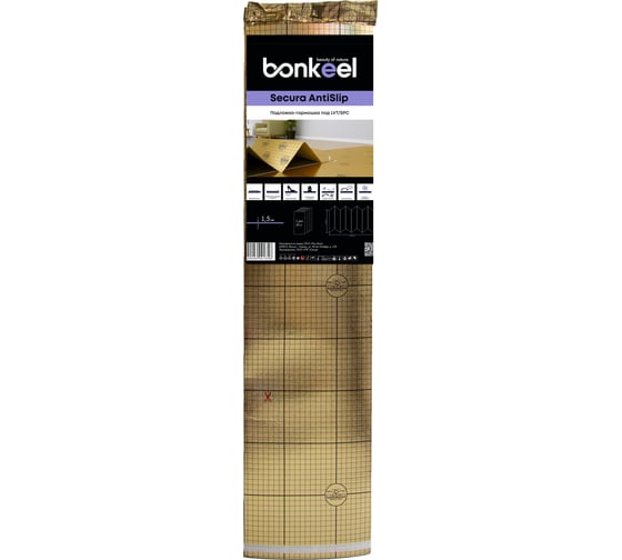 Изображение товара Подложка-гармошка Bonkeel с покрытием AntiSlip под замковый LVT, 1,5 мм 534968