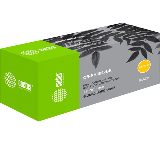 Изображение товара Лазерный картридж Cactus 106r02763 черный, 2000 страниц, для xerox phaser 6020/6022/wc6025/6 CS-PH6022BK 326423