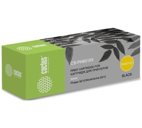 Изображение товара Лазерный картридж Cactus 106r03488 черный, 5500 страниц, для xerox phaser 6510/wc6515 CS-PH6510X 1028443