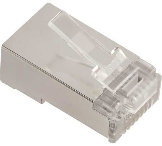 Изображение товара Универсальный, коннектор RJ45 LANMASTER тип EZ, 8P8C, STP, Cat.6, со вставкой, покрытие 50 микрон, 100 шт. LAN-EZ45-8P8C/S6-100