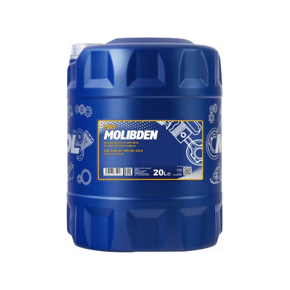 Полусинтетическое моторное масло MANNOL 10W40 750520 MOLIBDEN 10W40 - фото 1