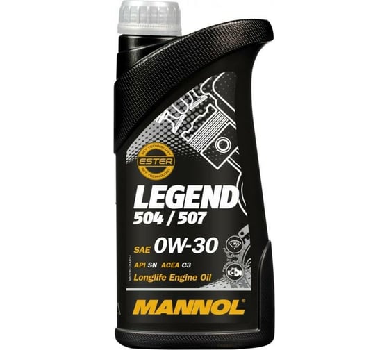 Изображение товара Синтетическое моторное масло MANNOL LEGEND 504/507 0W30 1 л 77301