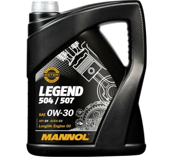 Изображение товара Синтетическое моторное масло MANNOL LEGEND 504/507 0W30 5 л 77305