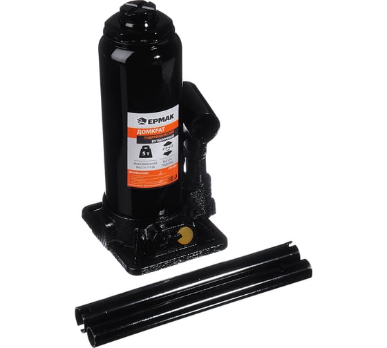 Изображение товара Гидравлический бутылочный домкрат ЕРМАК 5 т, в кейсе, высота подъема 216-413мм 770-084