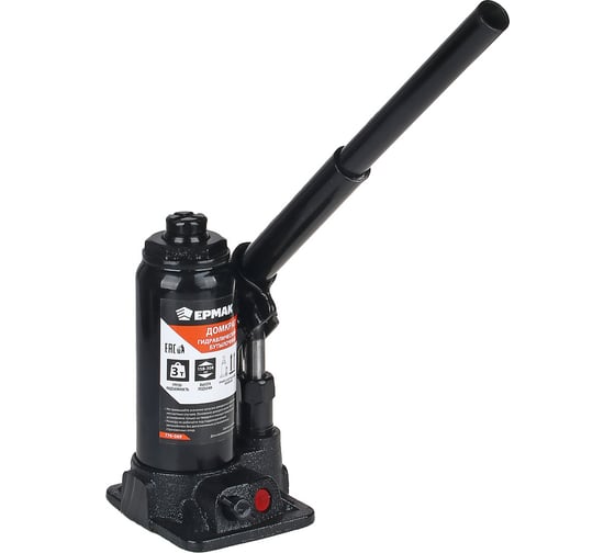Изображение товара Гидравлический бутылочный домкрат ЕРМАК 3 т, в кейсе высота подъема 158-308 мм 770-069
