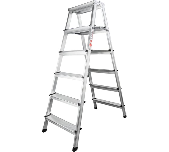 Изображение товара Стремянка двухсторонняя Kanat алюминиевая 6 ступеней KAM-116