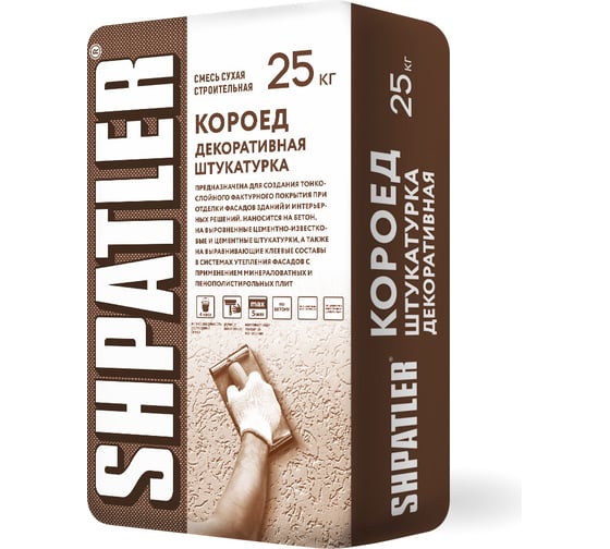Изображение товара Декоративная штукатурка ШПАТЛЕР Короед 25 кг Ш00036