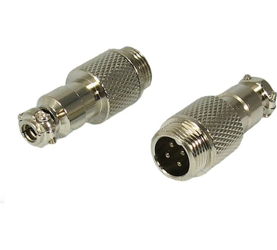 Изображение товара Разъем MIC12 4P штекер Pro Legend металл на кабель, PL2226