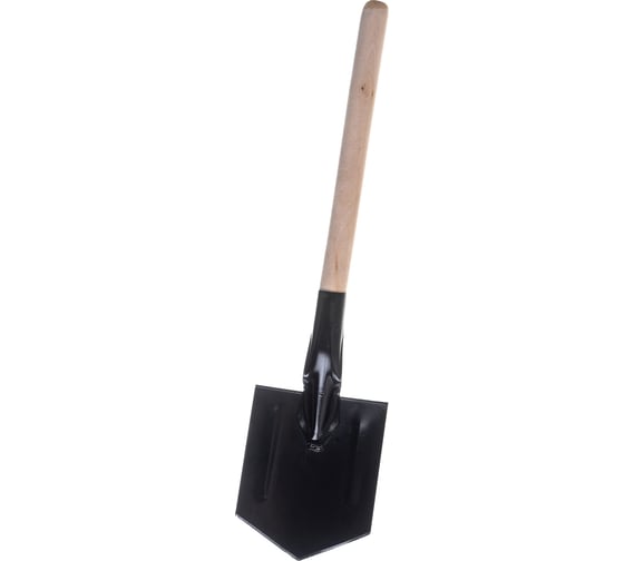 Изображение товара Автомобильная саперная лопатка Gigant с ребрами жесткости, деревянный черенок, эргономичная тулейка, порошковая окраска, сталь 1.5 мм GDEV-22