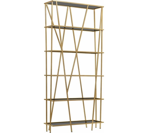 Изображение товара Стеллаж GreenWeen EVA, золотой каркас, полки тонированное стекло, 1900x900x300 GW-EVA-G-G