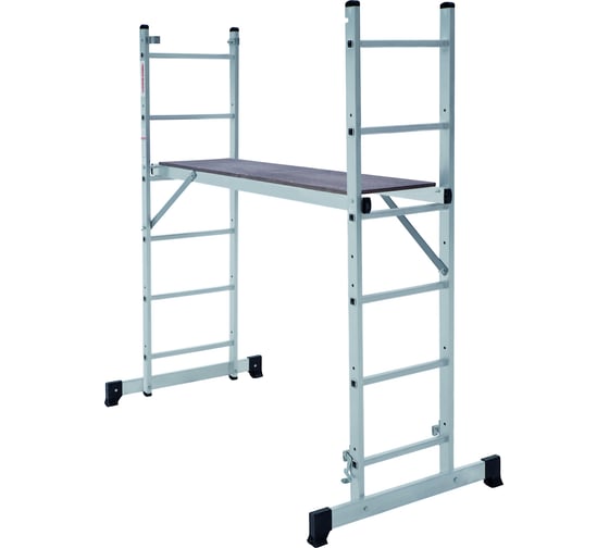 Изображение товара Лестница-помост Новая Высота nv 1415, 2x6 перекладин, помост 1,379x0,34 м, рабочая высота 2,8 м 415206