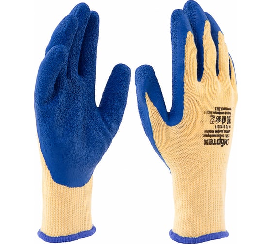 Изображение товара Трикотажные полиэфирные перчатки СИБРТЕХ латексное рельефное покрытие, размер 9 677525