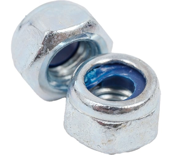 Изображение товара Шестигранная самостопорящаяся гайка с нейлоновым кольцом крепежная техника din 985, м4, 1000 шт., цинк 493129 БК