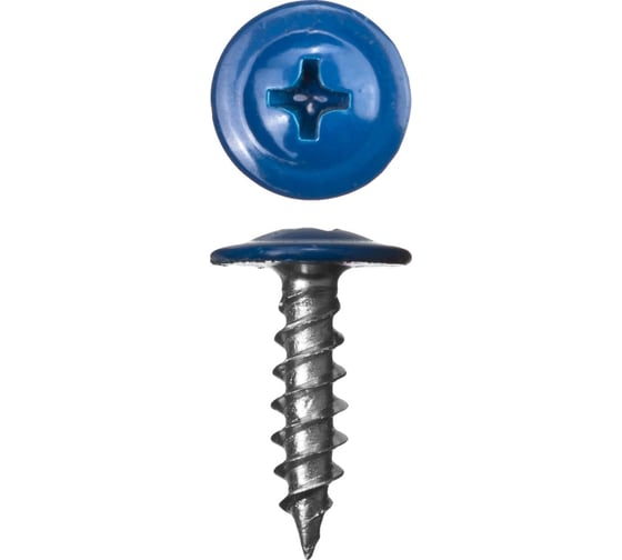 Изображение товара Саморез крепежная техника прессшайба, синий, 4,2x19 ral 5005, острый, 50 шт. 10740