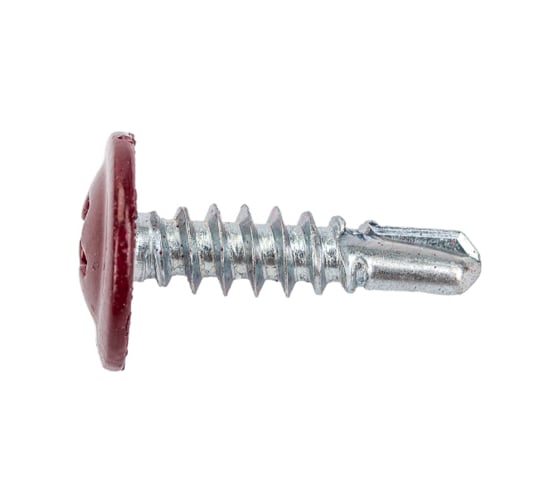 Изображение товара Саморез крепежная техника прессшайба, красное вино, 4,2x16 ral 3005, сверло, 50 шт. 10682
