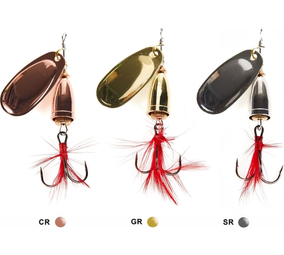 Изображение товара Вращающиеся блесны Lucky John BELL SPIN 02 06.0г, C/G/S, 3шт LJBS02-002SET